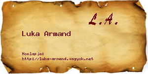 Luka Armand névjegykártya